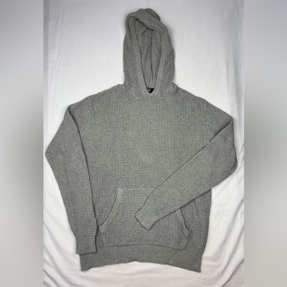 RDI Gray Waffle Knit Hoodie Men’s XL Pullover Kangaroo Pocket